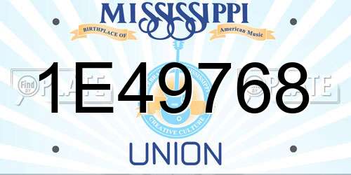 1E49768 Mississippi License Plate