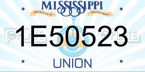 1E50523 Mississippi License Plate