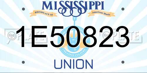 1E50823 Mississippi License Plate