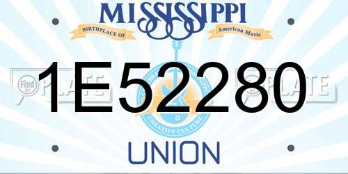 1E52280 Mississippi License Plate