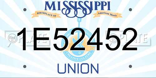 1E52452 Mississippi License Plate