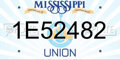 1E52482 Mississippi License Plate