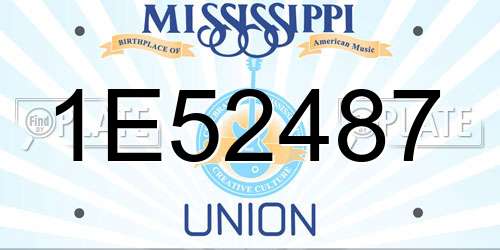 1E52487 Mississippi License Plate
