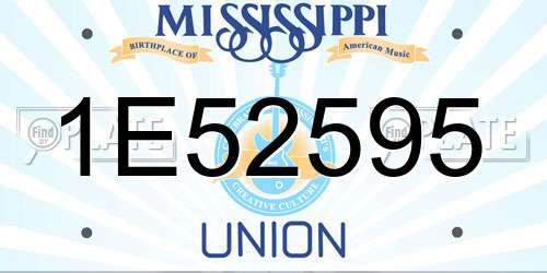 1E52595 Mississippi License Plate