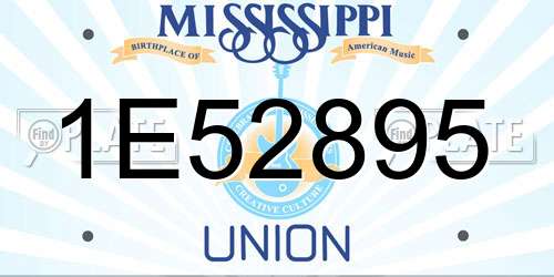 1E52895 Mississippi License Plate