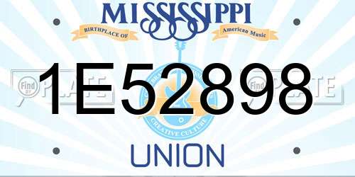 1E52898 Mississippi License Plate