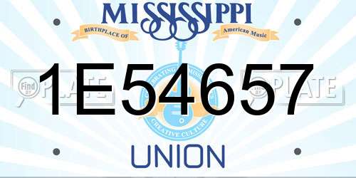1E54657 Mississippi License Plate