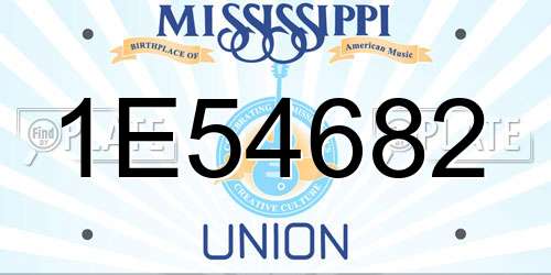 1E54682 Mississippi License Plate