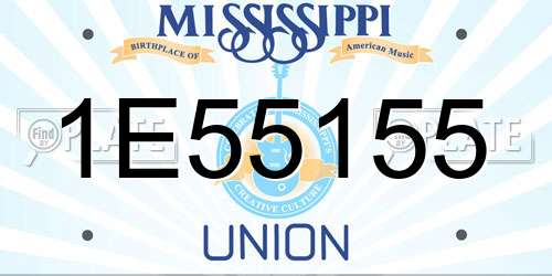 1E55155 Mississippi License Plate