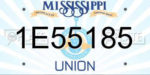 1E55185 Mississippi License Plate