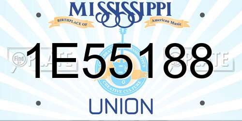 1E55188 Mississippi License Plate