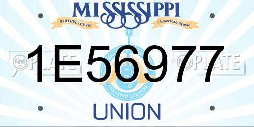 1E56977 Mississippi License Plate