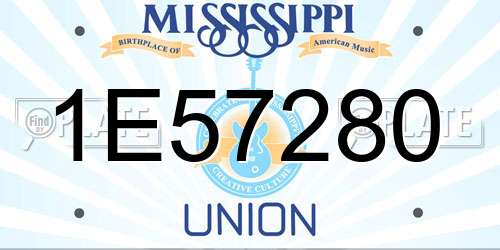 1E57280 Mississippi License Plate