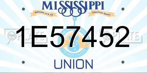 1E57452 Mississippi License Plate