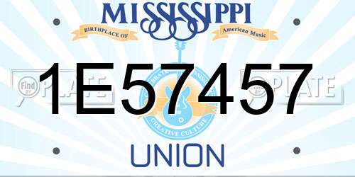 1E57457 Mississippi License Plate