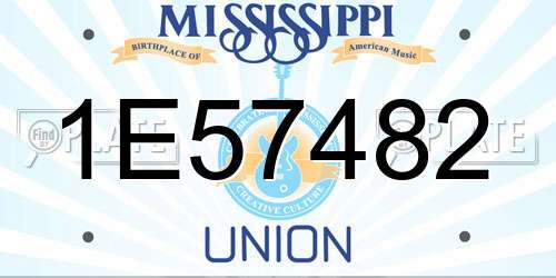 1E57482 Mississippi License Plate