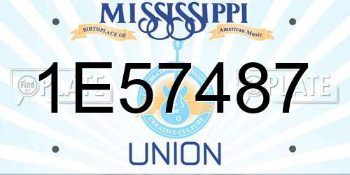 1E57487 Mississippi License Plate