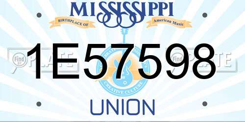1E57598 Mississippi License Plate