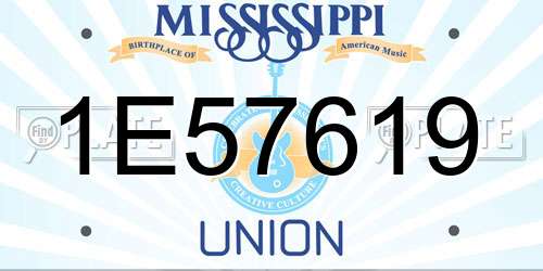 1E57619 Mississippi License Plate