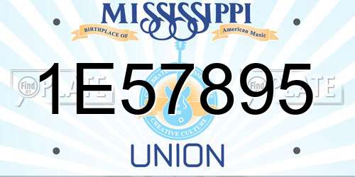 1E57895 Mississippi License Plate