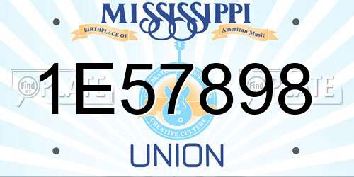 1E57898 Mississippi License Plate