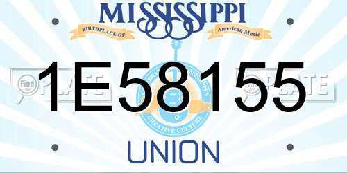 1E58155 Mississippi License Plate