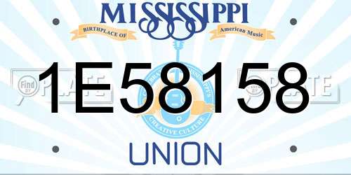 1E58158 Mississippi License Plate