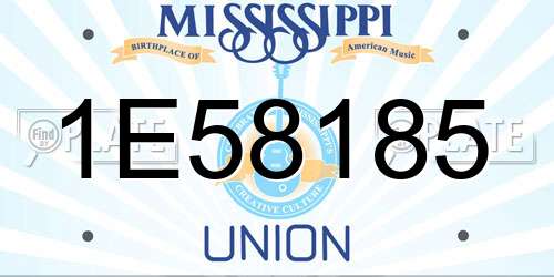 1E58185 Mississippi License Plate