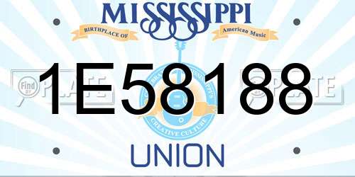 1E58188 Mississippi License Plate