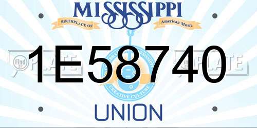 1E58740 Mississippi License Plate