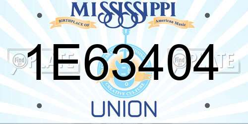 1E63404 Mississippi License Plate