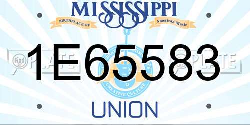 1E65583 Mississippi License Plate