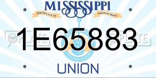1E65883 Mississippi License Plate
