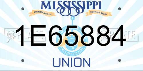 1E65884 Mississippi License Plate