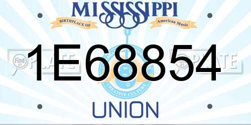 1E68854 Mississippi License Plate