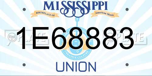 1E68883 Mississippi License Plate