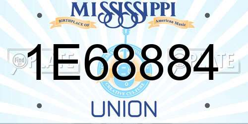 1E68884 Mississippi License Plate