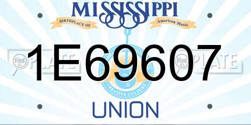 1E69607 Mississippi License Plate