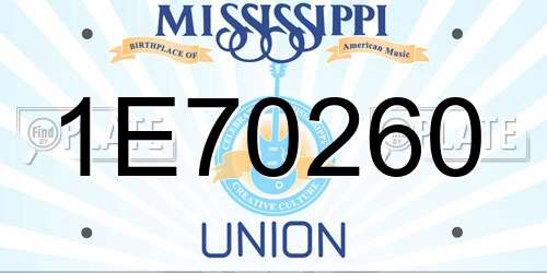 1E70260 Mississippi License Plate