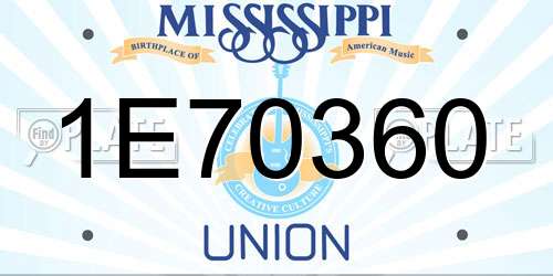 1E70360 Mississippi License Plate