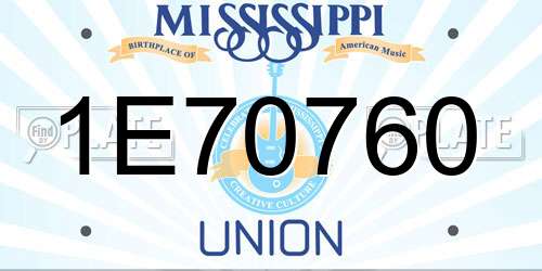 1E70760 Mississippi License Plate