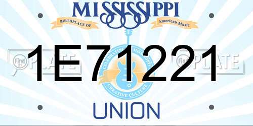 1E71221 Mississippi License Plate