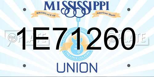 1E71260 Mississippi License Plate