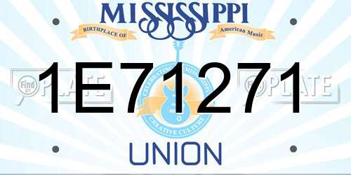 1E71271 Mississippi License Plate
