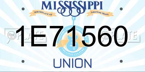 1E71560 Mississippi License Plate