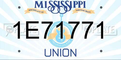 1E71771 Mississippi License Plate