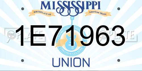 1E71963 Mississippi License Plate