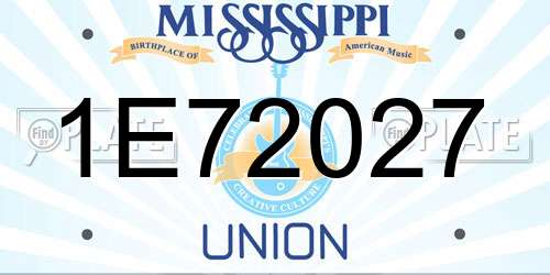 1E72027 Mississippi License Plate