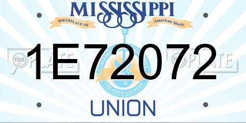 1E72072 Mississippi License Plate