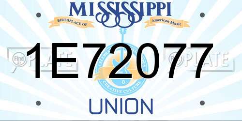 1E72077 Mississippi License Plate